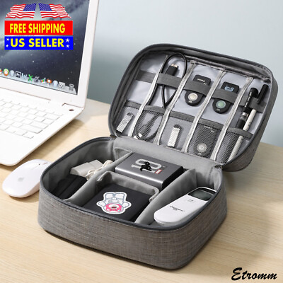 #ad Travel Cable Bag Organizer Charger Storage Electronics USB Case Cord Accessories $9.95