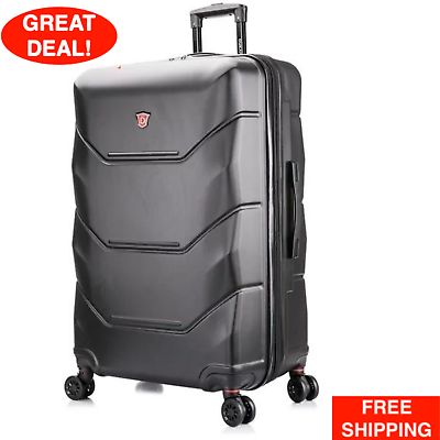 #ad Lightweight 30 Inch Suitcase Hardside Luggage Spinner Wheels PC ABS Travel Black $95.99