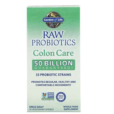 #ad Garden of Life Raw Probiotics Colon Care 50 Billion Cfu 30 Veg Caps $33.59