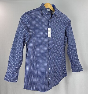 #ad NICK GRAHAM Dress Shirt Men#x27;s Medium 15 1 2 32 33 Blue Long Sleeve Button Up NWT $28.88
