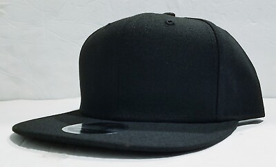 #ad #ad New Era 9Fifty Flat Black Snapback Hat Cap Blank NE402 $10.50