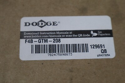 #ad DODGE F4B GTM 208 STANDARD BALL BEARING 4 BOLT FLANGE CAST IRON STOCK B 1893 $360.00
