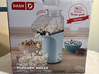 #ad Dash 16 Cup Electric Popcorn Maker Aqua New open box $19.99