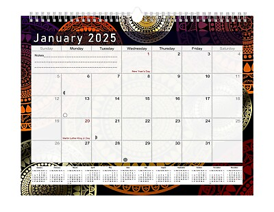 #ad 2025 Monthly Spiral Bound Wall Desk Calendar 12 Months Edition #012 $13.49
