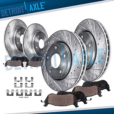#ad Front Rear Drilled Disc Rotors Ceramic Brake Pads for Honda Pilot Acura MDX ZDX $208.19