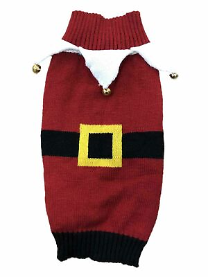 #ad Red Santa Claus Jingle Bells Christmas Holiday Dog Sweater Pet Costume $16.99