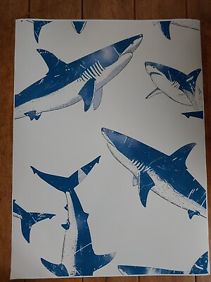 #ad Sharks Cartoon Style Poster 18x24in $14.99
