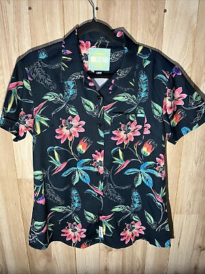 #ad RSVLTS Women’s Large Spring Sketches Floral Kunaflex Button Up Shirt $39.98