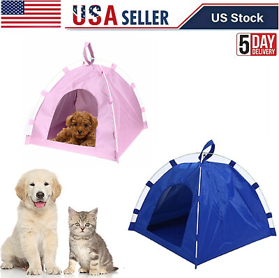Dog Bed Cat Puppy Tent House Mat Foldable Portable Pet Sleeping Kennel Nest $9.99