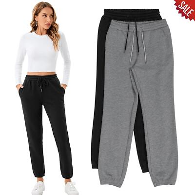 #ad Womens Spring Pants Women Fleece Lined Joggers Thick Sweatpants Drawstring $9.99