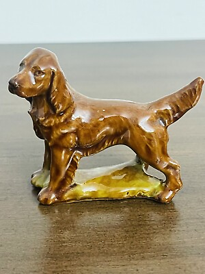 #ad Vintage Bird Dog Spaniel Porcelain Dog Figure Miniature by Wade Made in England $28.00