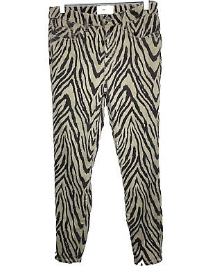#ad Current Elliott The Stiletto Jeans Womens Size 27 Camel Zebra Animal Print Pants $24.99