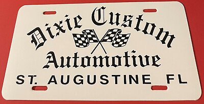 #ad Dixie Custom Automotive Booster License Plate St. Augustine Racing PLASTIC $34.99