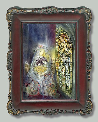 #ad The Glass Window Wulfing 5quot; X 7quot; image size Framed canvas $49.00