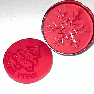#ad Wilton Push N Print Cookie Set Cutter Emboss Stamps Snowflake amp; Christmas Tree $9.99