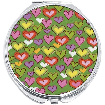 #ad Hearts on Green Compact with Mirrors Perfect for your Pocket or Purse $16.88