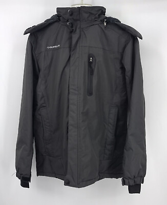 #ad Farvalue Mens Winter Coat Hooded Pockets Zip Pocket Size Small Full Zip EUC $49.99