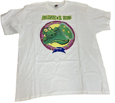 #ad Alligator Eyes Blue Bunny Ice Cream Treat Vintage White T Shirt Mens Size XL $59.99