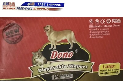 #ad Dono Waist Disposable Cat Dog Diapers Female Wrap Belly Bands Pet Soft Large $12.99