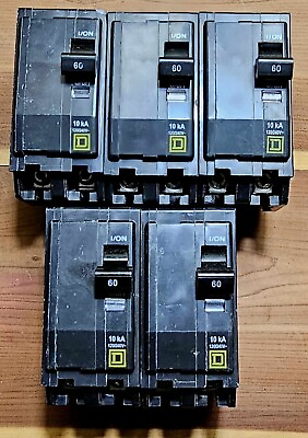 #ad 5 Square D QO260 Circuit Breaker 60 Amp 2 Pole. New Pack Of 5 Free Shipping $93.00