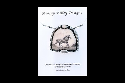 #ad #ad Horse Pin Pendant. Moosup Valley Rachel Badeau Etched $39.00