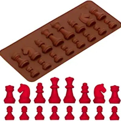 #ad 3D Chess Shape Fondant Cake Mold Chocolate Ice Cube Baking Moulds Tray Tool DIY $5.99