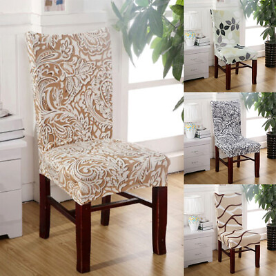 #ad Printed Dining Chair Cover Spandex Removable Chair Protector Slipcover Home $17.79