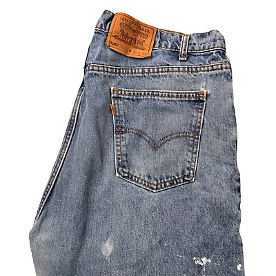 #ad Vintage Levis 505 Jeans Mens 38x30 Blue Denim Orange Tab tag 40x30 $30.00
