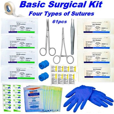 #ad First Aid Suture Kit Medical Supply Bag U.S. Vet Seller IFAK Survival Kit $21.99