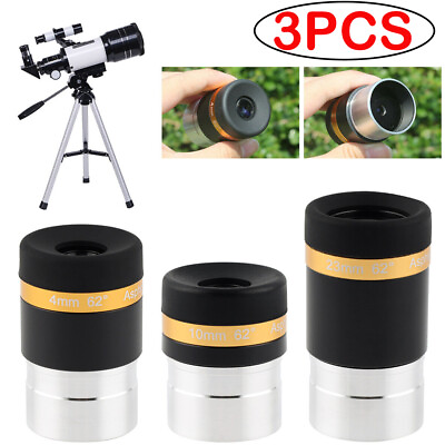#ad 1.25quot; 4 10 25mm HD Wide Angle Aspheric Eyepiece Fully Coated Telescope Parts 62° $29.69