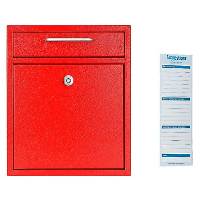 #ad AdirOffice Ultimate Locking Wall Mounted Drop Box Medium Red 631 05 RED PKG $96.93