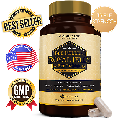 #ad Immune Boosting ROYAL JELLY with BEE POLLEN amp; PROPOLIS Pure Antioxidant Vitamins $22.99