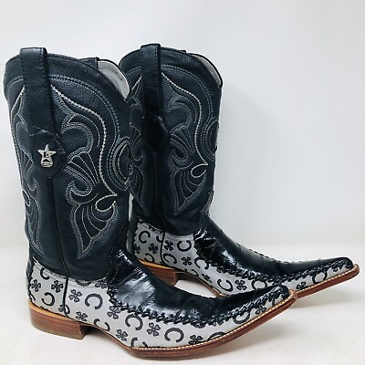 #ad Los Altos genuine Exotic eel skin 6X toe Fashion boots size 8 1 2 EE $848 $95.00
