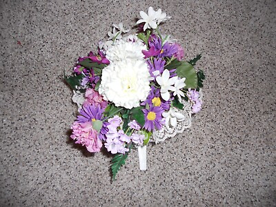 #ad Bridal Wedding Bouquet purple white multi color $7.99