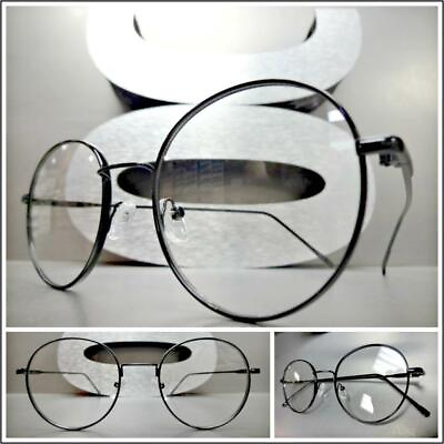 #ad Men#x27;s VINTAGE RETRO Style Clear Lens EYE GLASSES Round Oval Black Fashion Frame $14.99