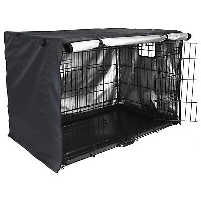 #ad Universal Fit Dog Crate Cover with Side Windows Pet Polyester Pet Kennel 24 42In $28.45