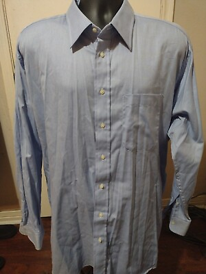 #ad Gitman Button Shirt Mens 18 36 3XL Blue Gold Master Shirtmakers Timeless USA $29.99