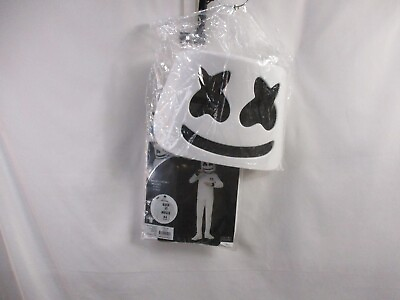 #ad Marshmello Costume Boys Large White Shirt Mask Only Two Piece Halloween Dress Up $24.99