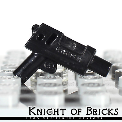 #ad LEGO Minifigure BLACK Pistol Automatic Medium Barrel Indiana Jones $1.19