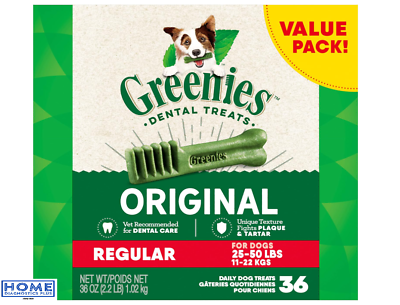 #ad Greenies Original Regular Size Natural Dental Treats for Dogs 36 oz. Pack new $28.50