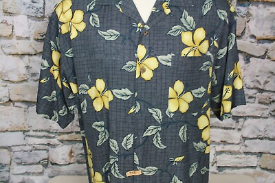 #ad TOMMY BAHAMA HAWAIIAN Camp Shirt All Silk Colorful Floral Short Sleeve Large $32.97