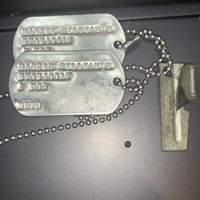 #ad DOG TAGS Military Memorabilia With Vintage Can Opener Vintage WW1 WWII Rare 👀🚨 $111.11