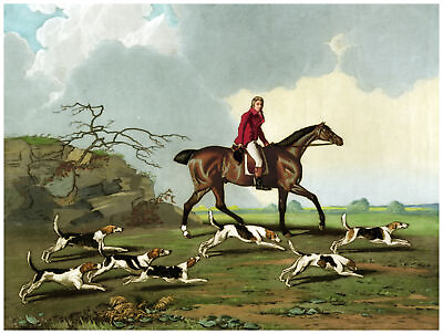 Decor Victorian Poster.Fine Graphic Art Design.Hunting Dog.Home Art Design.1029 $59.00