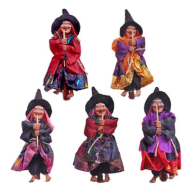 #ad Halloween Witch Figurine Party Bar Haunted House Decor Witch on Broomstick $9.27