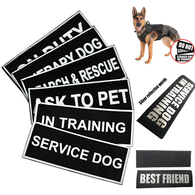 4 PCS Service Dog Extra Patch Reflective Removable Label Tag For Harness Vest $12.99