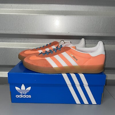 #ad Adidas Gazelle Indoor Men#x27;s Size 12.5 Sneaker Orange Casual Shoes Trainer HQ9016 $89.97