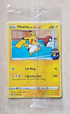 #ad Pikachu on the Ball 001 005 RARE NEW SEALED Pokemon Card Futsal Football GBP 19.89