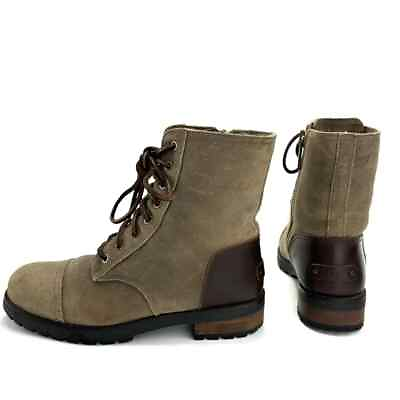 #ad UGG KILMER II GRAY CHIPMUNK LEATHER WATER RESISTANT SHEEPSKIN LINED COMBAT BOOTS $129.00