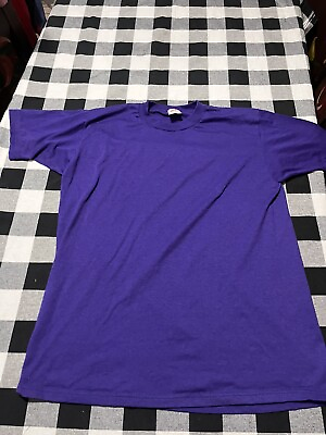 #ad Mens Vintage Single Stitch Jerzees Purple Shirt Blank Nice Size Large $16.00