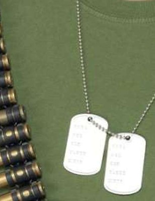 Army Fancy Dress Military Dog Tags amp; Chain Soldier Dogtags New by Smiffys GBP 5.25